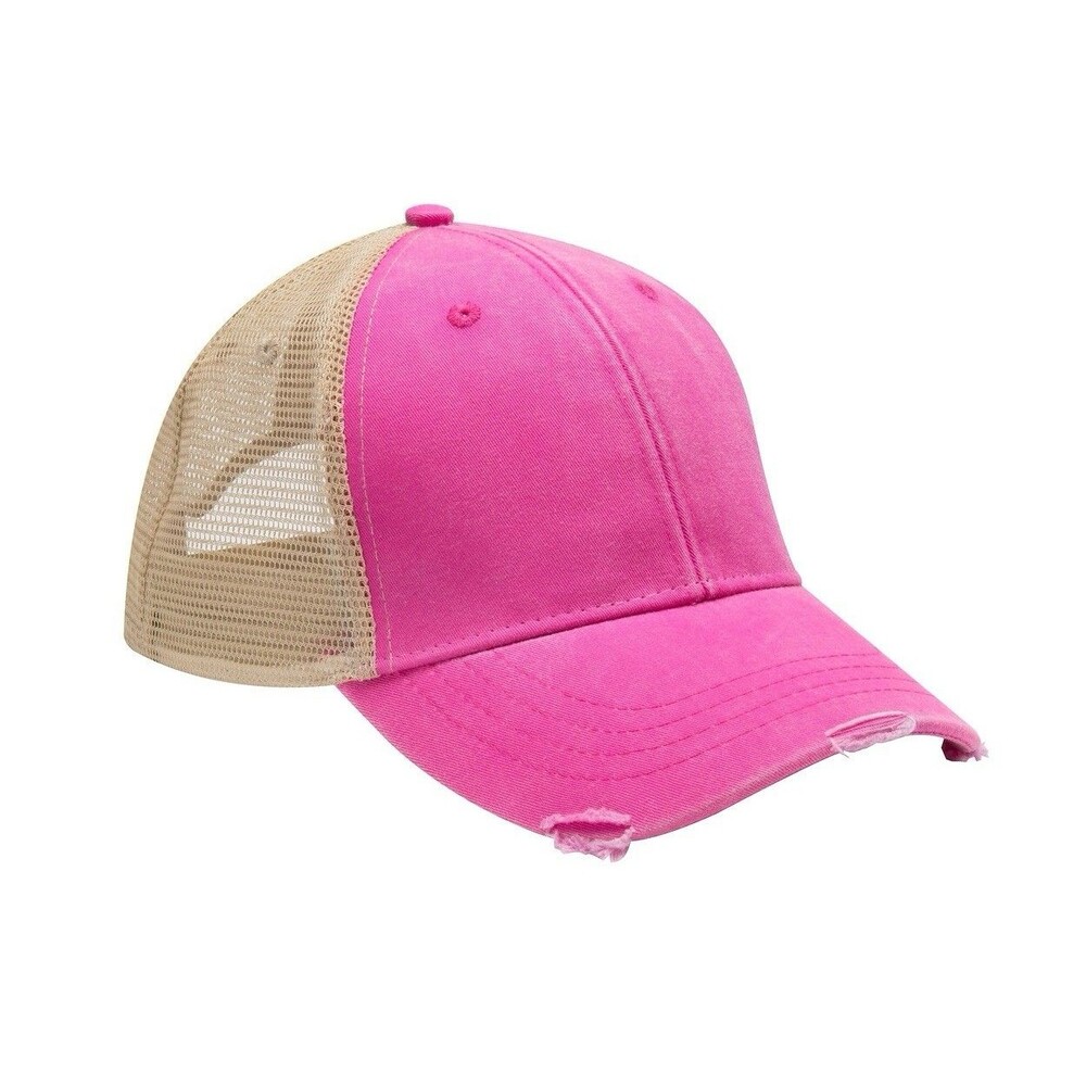 Adams Unisex Hats Set Of 2 Distressed Ollie Cap Pigment Dyed Pink Mauve NWT
